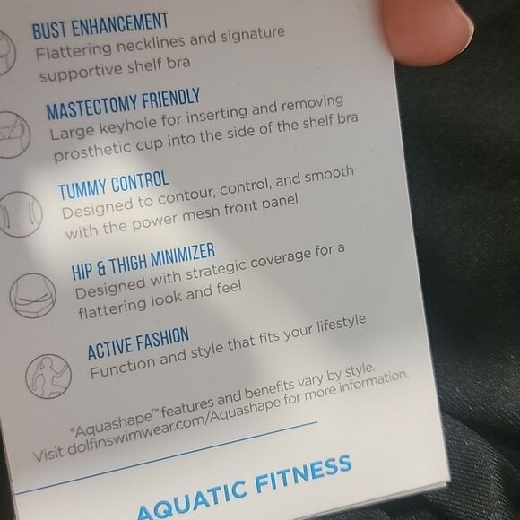 NWT Dolfin Aquashape Contemporary Front Keyhole One Piece Swimsuit Size 8 10 - Picture 3 of 3